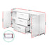 Artiss High Gloss Buffet Sideboard Cabinet 3 Drawer 2 Door Storage Unit White
