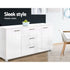Artiss High Gloss Buffet Sideboard Cabinet 3 Drawer 2 Door Storage Unit White
