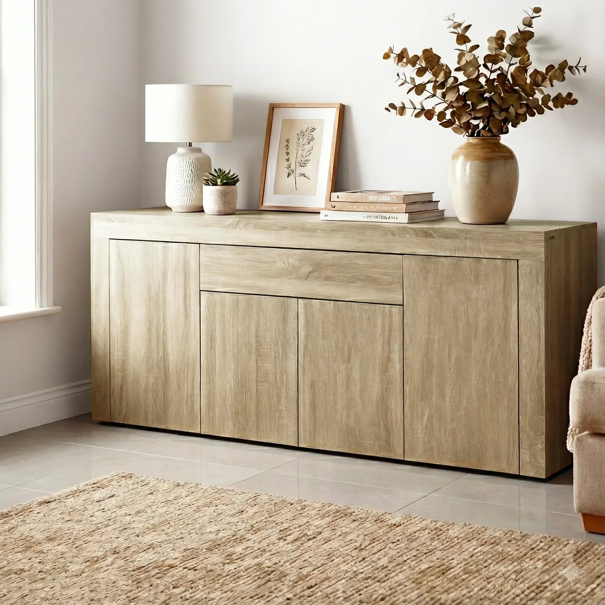Wood Buffet Sideboard Storage Cabinet Modern Console Table