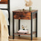Bedside Table Nightstand 1 Drawer Shelves Walnut