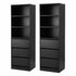 Artiss 2x Chest of 3 Drawers Tallboy Cabinet Black