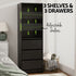 Artiss 2x Chest of 3 Drawers Tallboy Cabinet Black