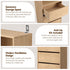Artiss 2x Chest of 3 Drawers Tallboy Cabinet Pine