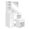 Artiss Dressing Table Set White – Sliding Mirror, 5 Drawers & Stool