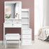 Artiss Dressing Table Stool Set 4 Drawers White