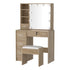 LED Dressing Table – Hollywood Mirror, 5 Drawers, Sliding Storage, Wood