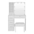 Artiss LED Vanity Table – Hollywood Mirror, 5 Drawers, Sliding Storage, Stool, White