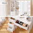 Artiss LED Vanity Table – Hollywood Mirror, 5 Drawers, Sliding Storage, Stool, White