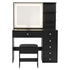 Dressing Table LED Vanity Desk Set Stool Black