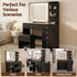 Dressing Table LED Vanity Desk Set Stool Black