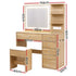 Dressing Table LED Vanity Desk Set Stool Wood