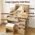 Dressing Table LED Vanity Desk Set Stool Wood
