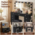 Artiss Black Dressing Table with Stool LED Mirror, Charging Station 11 Drawers