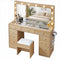 Artiss LED Vanity Desk – 11 Drawers, Hollywood Mirror, Charging Station, Wood