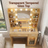 Dressing Table Vanity Desk Set 10 LED Bulbs RGB Light Wood