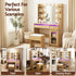 Dressing Table Vanity Desk Set 10 LED Bulbs RGB Light Wood