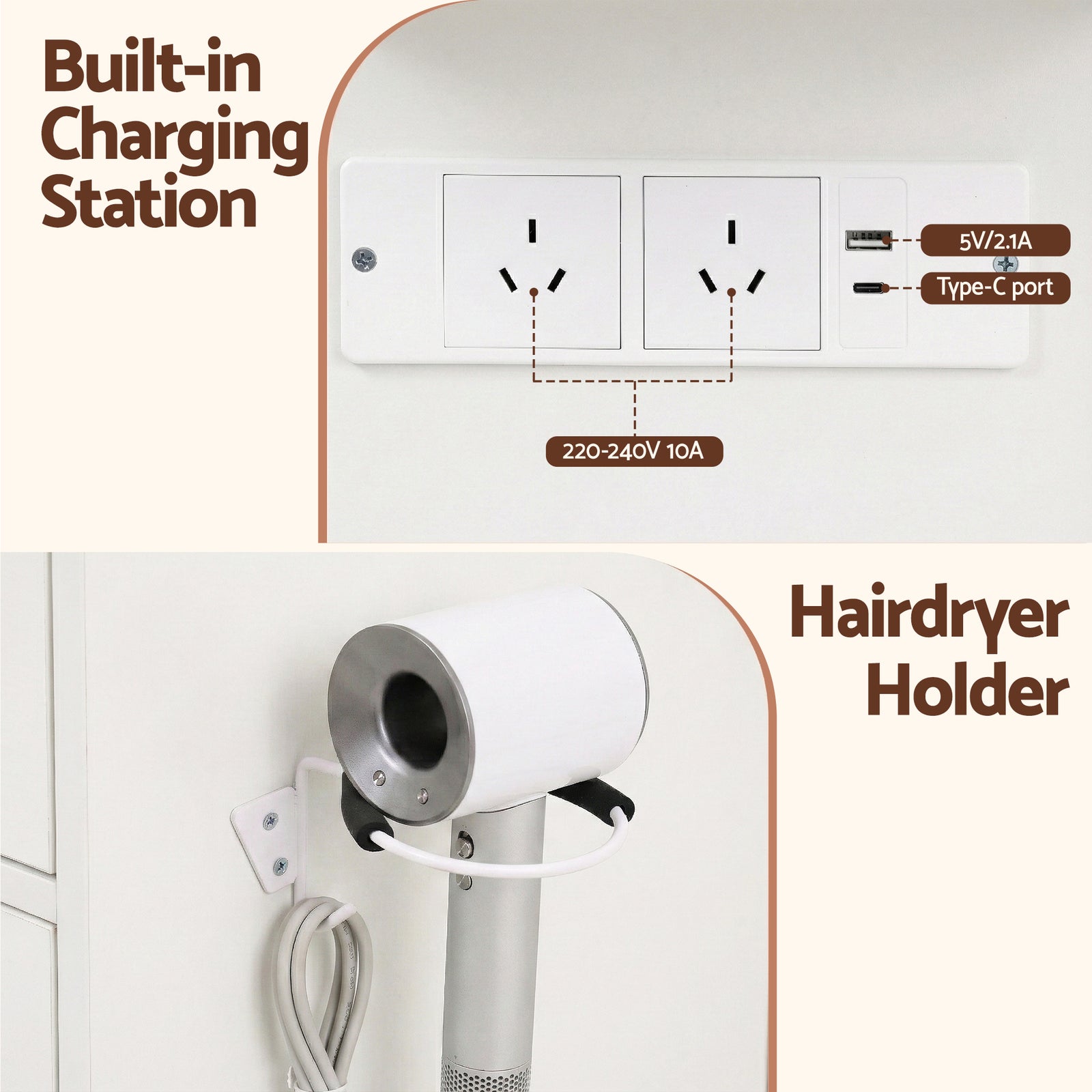 Dressing Table Vanity Desk Set 10 LED Bulbs RGB Light White