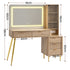 Dressing Table LED Vanity Desk Charging Station Wood