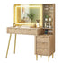 Dressing Table LED Vanity Desk Charging Station Wood
