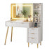 Artiss LED Vanity Desk – Hollywood Mirror, Charging Station, 5 Drawers, Glass Door