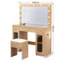 Dressing Table Vanity Desk Set LED Bulbs RGB Light Wood