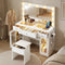 Dressing Table Vanity Desk Set LED Bulbs RGB Light White