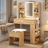 Dressing Table LED Vanity Desk Set Stool Wood