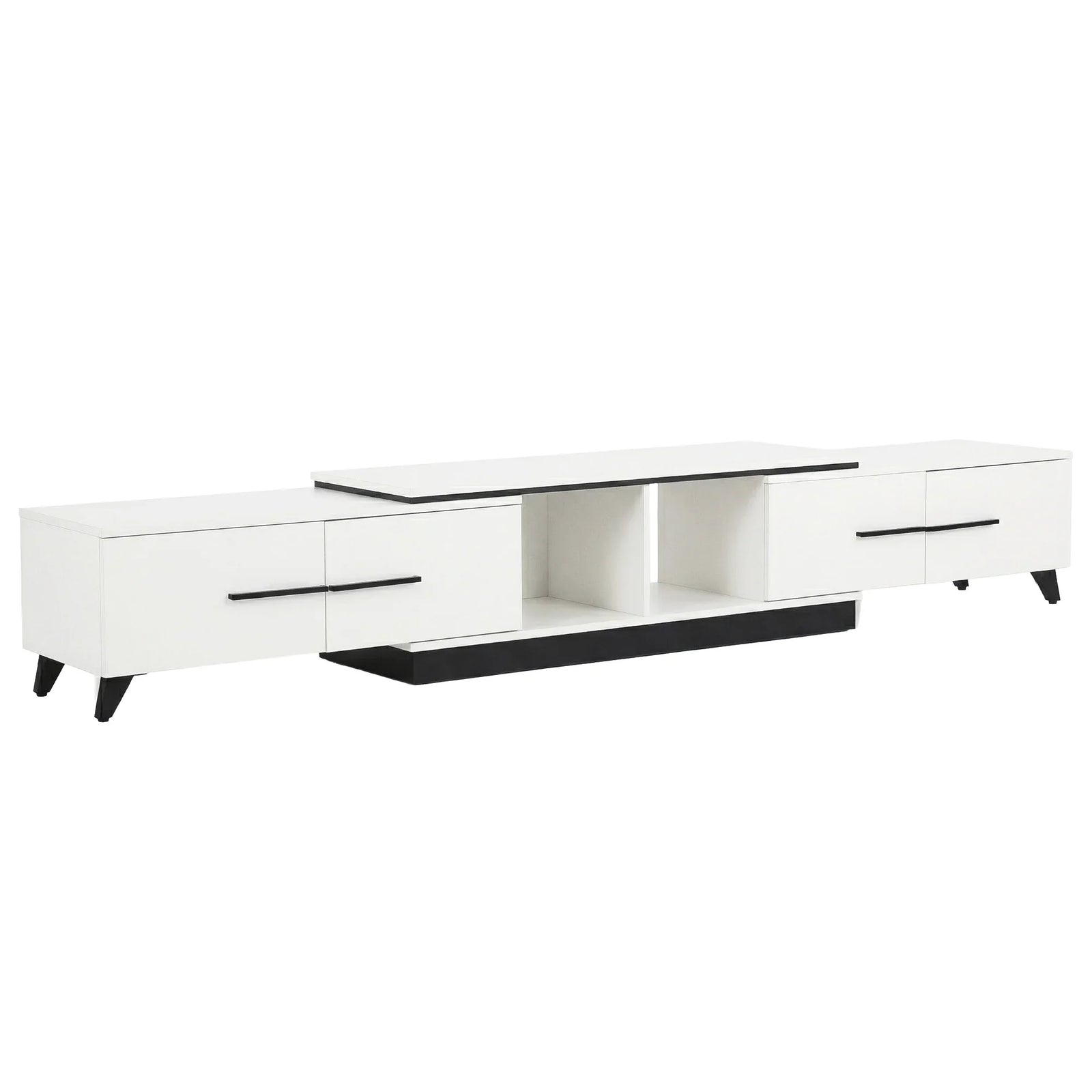 Extendable TV Cabinet Entertainment Unit Stand White