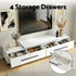 Extendable TV Cabinet Entertainment Unit Stand White