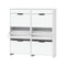 2‑Pack Shoe Cabinets – 3 Flip Drawers + Top Drawer, High Gloss White