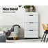2‑Pack Shoe Cabinets – 3 Flip Drawers + Top Drawer, High Gloss White