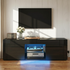 Artiss LED TV Entertainment Unit High Gloss Cabinet Black 130cm