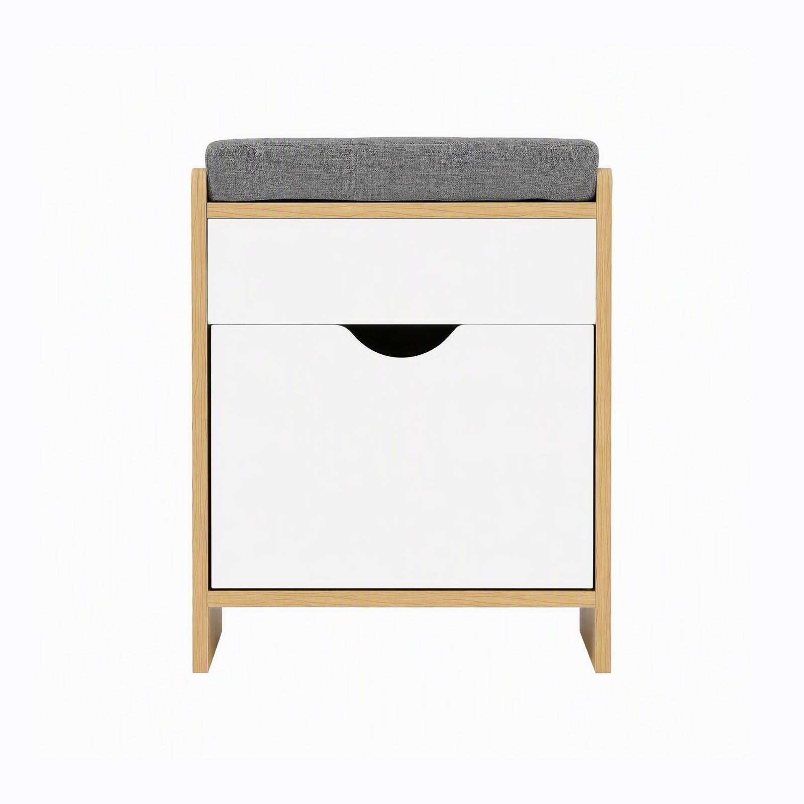 Artiss Storage Ottoman with Drawer, 100kg Capacity, Removable Cushion, Pine