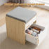 Artiss Storage Ottoman with Drawer, 100kg Capacity, Removable Cushion, Pine