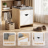 Artiss Storage Ottoman with Drawer, 100kg Capacity, Removable Cushion, Pine
