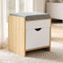 Artiss Storage Ottoman with Drawer, 100kg Capacity, Removable Cushion, Pine