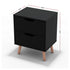 2 x Bedside Table 2 Drawers - BODEN Black