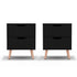 2 x Bedside Table 2 Drawers - BODEN Black