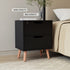 2 x Bedside Table 2 Drawers - BODEN Black