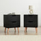 2 x Bedside Table 2 Drawers - BODEN Black