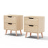 2 x Bedside Table 2 Drawers - BODEN Pine