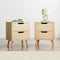 2 x Bedside Table 2 Drawers - BODEN Pine