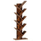 Tree Bookshelf 9‑Tier – Freestanding/Wall‑Mounted Storage Rack, Walnut