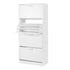 Artiss Shoe Cabinet Set 2‑Piece White – 4 Flip Drawers, Adjustable Shelves, 160cm