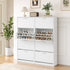 Artiss Shoe Cabinet Set 2‑Piece White – 4 Flip Drawers, Adjustable Shelves, 160cm