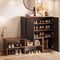 Artiss 2 in 1 Shoe Cabinet Bench 22 Pairs Adjustable Shelf Hallway Walnut Black