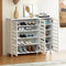 Artiss Shoe Rack Cabinet White 30 Pairs Storage Organizer Adjustable Shelves