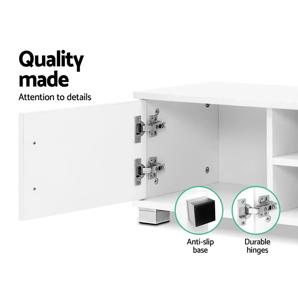 TV Entertainment Unit Storage Cabinet Drawers White 120cm