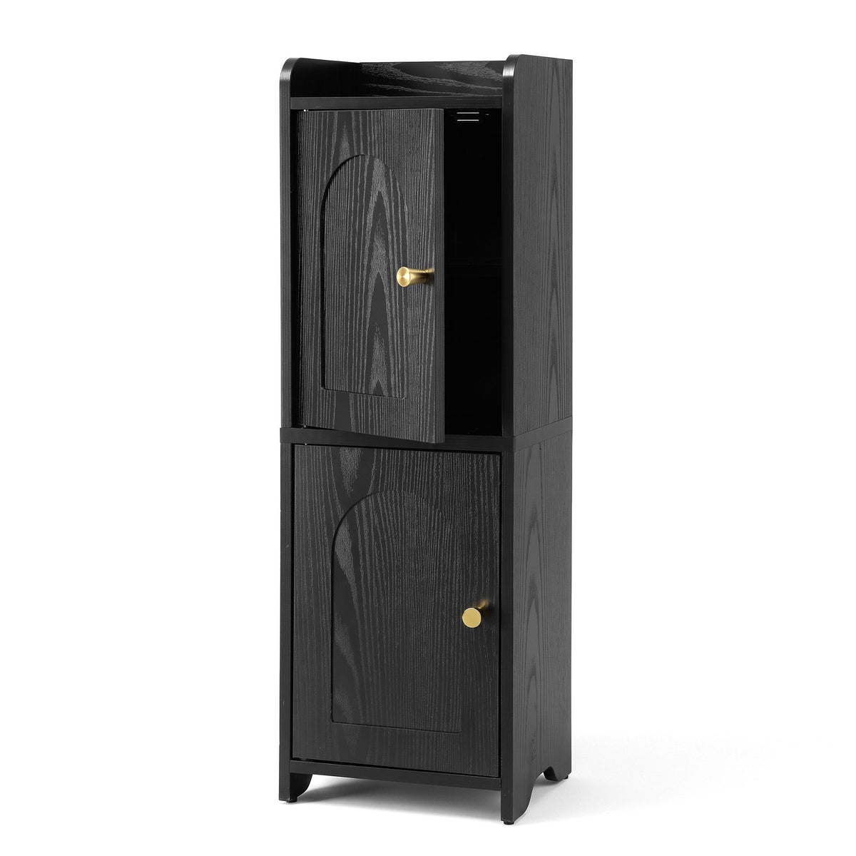 Artiss Bathroom Storage Cabinet Freestanding Cupboard Narrow Floor Shelf Black