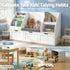 Kids Bookshelf Storage Unit – Bench Seat & 3 Drawer Organiser, White